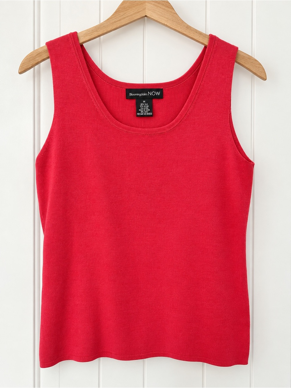Bloomingdale’s NOW Pink Silk Blend Scoop Neck Tank Top Size M Soft